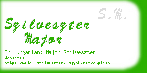 szilveszter major business card